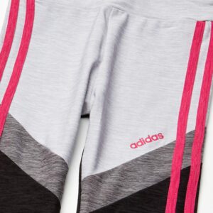 adidas Girls' Big Active Sports Athletic Legging Tight, D2M Melange Adi Black Heather/Bold Blue, Medium