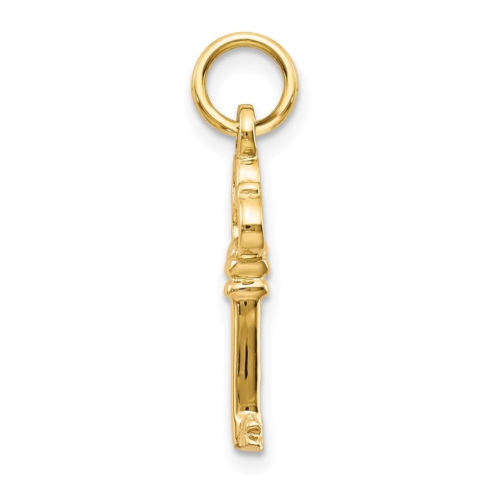 Diamond2Deal 10k Yellow Gold Key Charm (L- 22 mm W- 5 mm)