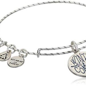 Alex and Ani Game of Thrones Expandable Bangle for Women, Winter is Coming Charm, Rafaelian Silver Finish, 2 to 3.5 in