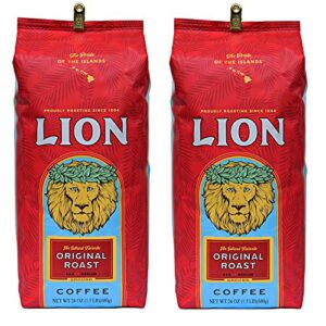 lion coffee, original, medium roast, ground, 24 ounce bag (pack of two)