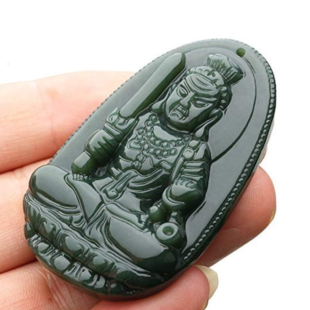 EASTCODE Fine Jewelry 100% Pure Natural Jade Hand Carving Acalanatha Bodhisattva Buddha Necklace Pendant