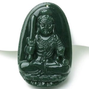 EASTCODE Fine Jewelry 100% Pure Natural Jade Hand Carving Acalanatha Bodhisattva Buddha Necklace Pendant