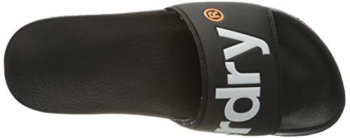 Superdry Men's Walking Slipper, Optic Black/Optic White/Hazard Orange, Small