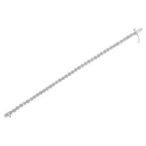 Haus of Brilliance .925 Sterling Silver 1.0 Cttw Miracle Plate Set Diamond Bezel Link Design Tennis Bracelet (I-J Color, I3 Clarity)