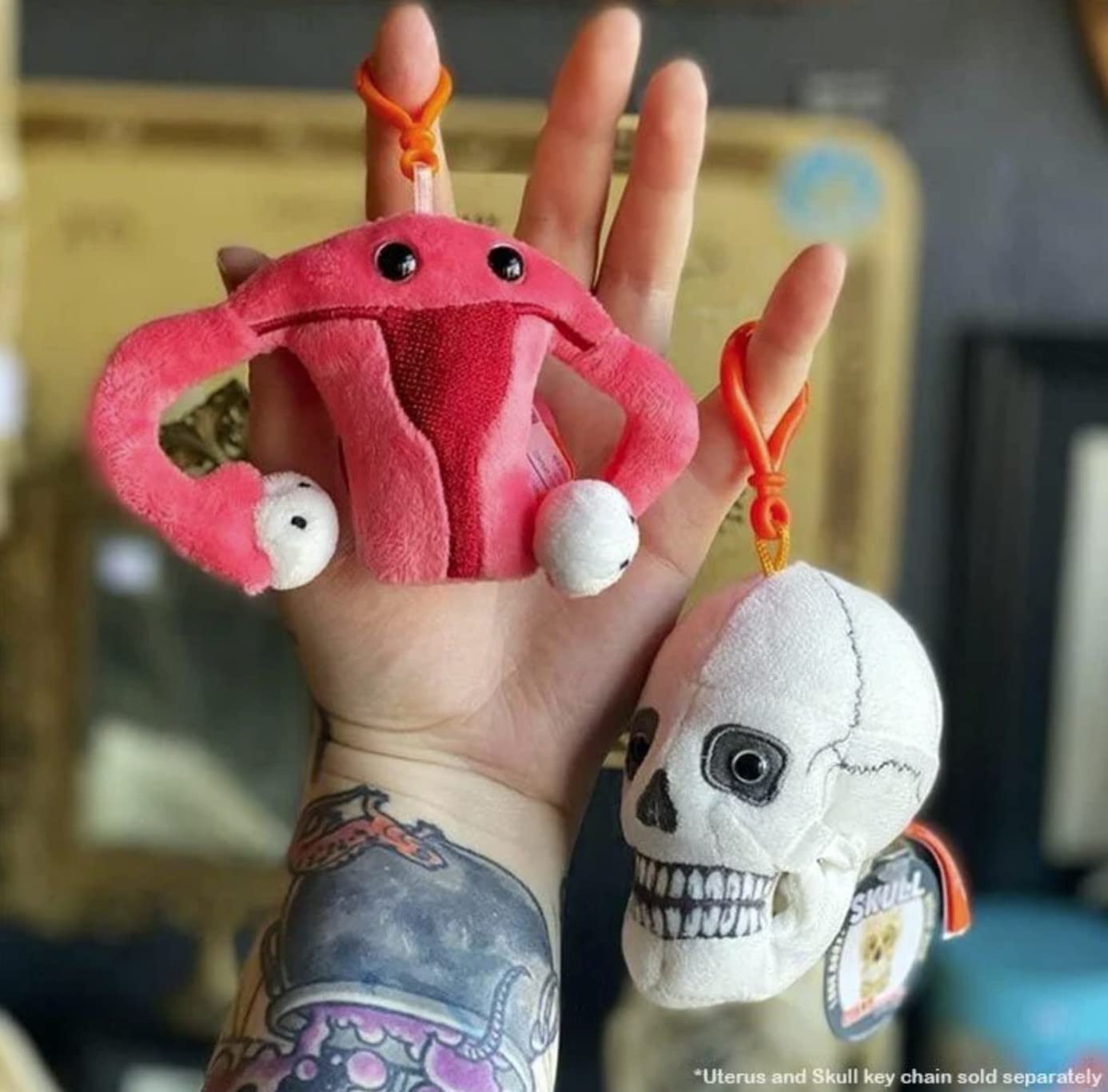 GIANTmicrobes Uterus Plush Keychain, Uterus Stuffed Animal, Uterus Gifts, Uterus Plush Toy, Hysterectomy Gifts, Endometriosis Gifts, Gynecologist Gifts,Obgyn Gifts, Feminist Gifts, Fertility Gift