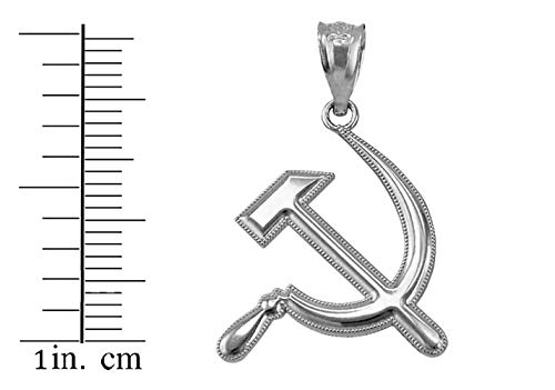 LA BLINGZ Sterling Silver Hammer and Sickle Charm Pendant