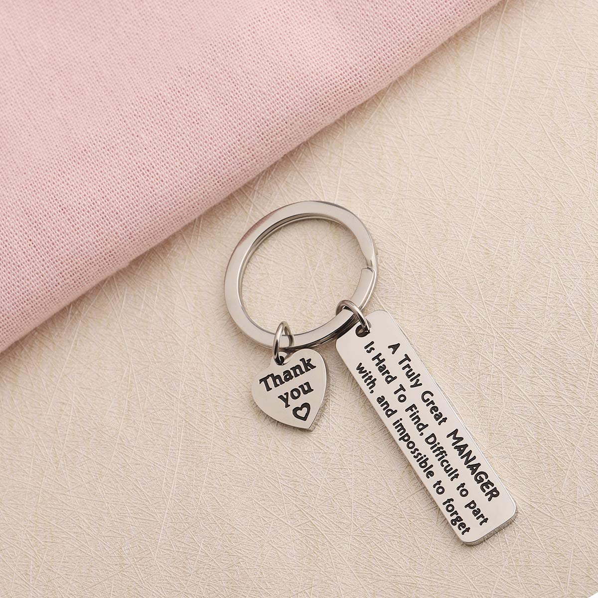 ENSIANTH Manager Gift A Truly Great Manager Is Hard to Find Difficult to Part With and Impossible to Forget Keychain Thank You Gift for Management,Leader,Boss (Manager Gift)