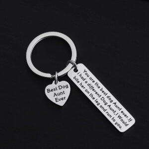 ENSIANTH Dog Aunt Gift Best Dog Aunt Ever Keychain Special Aunt Gift Dog Lover Gift (Dog Aunt Keychain)