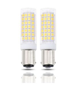 lamsky ba15d led light bulb 7.5w,b15 double contact bayonet base,120v warm white 3000k,75w 80w jd type t3/t4 halogen bulb replacement bulb,not dimmable(2-pack)