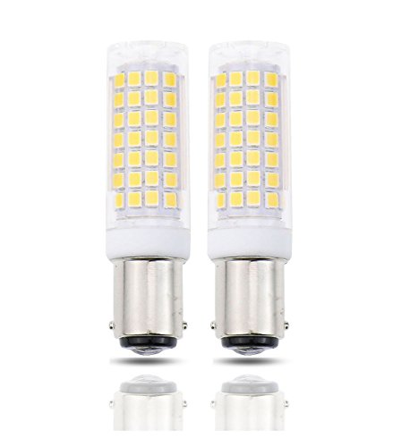 Lamsky Ba15d led Light Bulb 7.5W,B15 Double Contact Bayonet Base,120V Warm White 3000K,75W 80W JD Type T3/T4 Halogen Bulb Replacement Bulb,Not Dimmable(2-Pack)