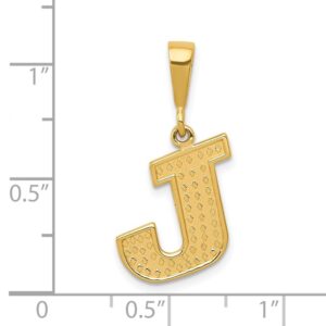 Diamond2Deal 14k Yellow Gold Textured Initial J Charm