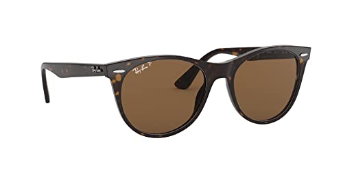 Ray-Ban RB2185 Wayfarer II Round Sunglasses, Tortoise/B-15 Brown Polarized, 52 mm