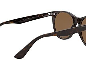 Ray-Ban RB2185 Wayfarer II Round Sunglasses, Tortoise/B-15 Brown Polarized, 52 mm