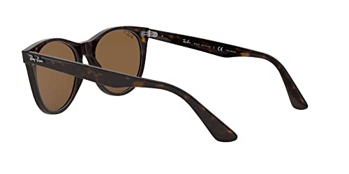 Ray-Ban RB2185 Wayfarer II Round Sunglasses, Tortoise/B-15 Brown Polarized, 52 mm