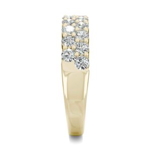 14K Yellow Gold Moissanite by Charles & Colvard 2.4mm Round Band-size 8 1.00cttw DEW