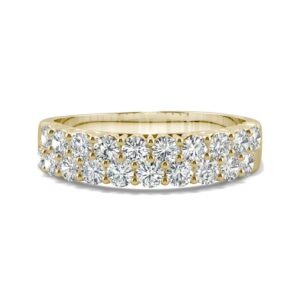 14K Yellow Gold Moissanite by Charles & Colvard 2.4mm Round Band-size 8 1.00cttw DEW