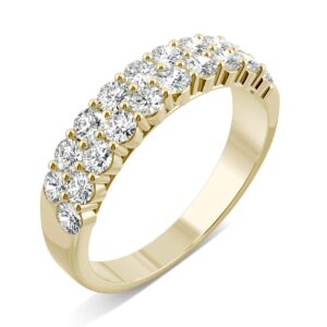 14K Yellow Gold Moissanite by Charles & Colvard 2.4mm Round Band-size 8 1.00cttw DEW