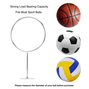 Giveme5 Wall-Mounted Basketball Rack, Metal Sports Ball Wall Holder Storage Rack Ball Mount Display Stand for Basketballs, Soccer Ball, Football, Volleyball, Exercise Ball – Screws Include (2 Pack)