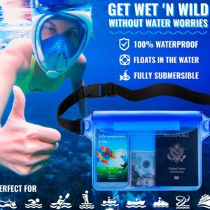 Tonando Waterproof Bags with Waist Shoulder Strap Best Dry Pouch Case to Keep Phone and Valuables Dry and Safe Perfect for Boating Swimming Snorkeling Kayaking Beach Water Parks