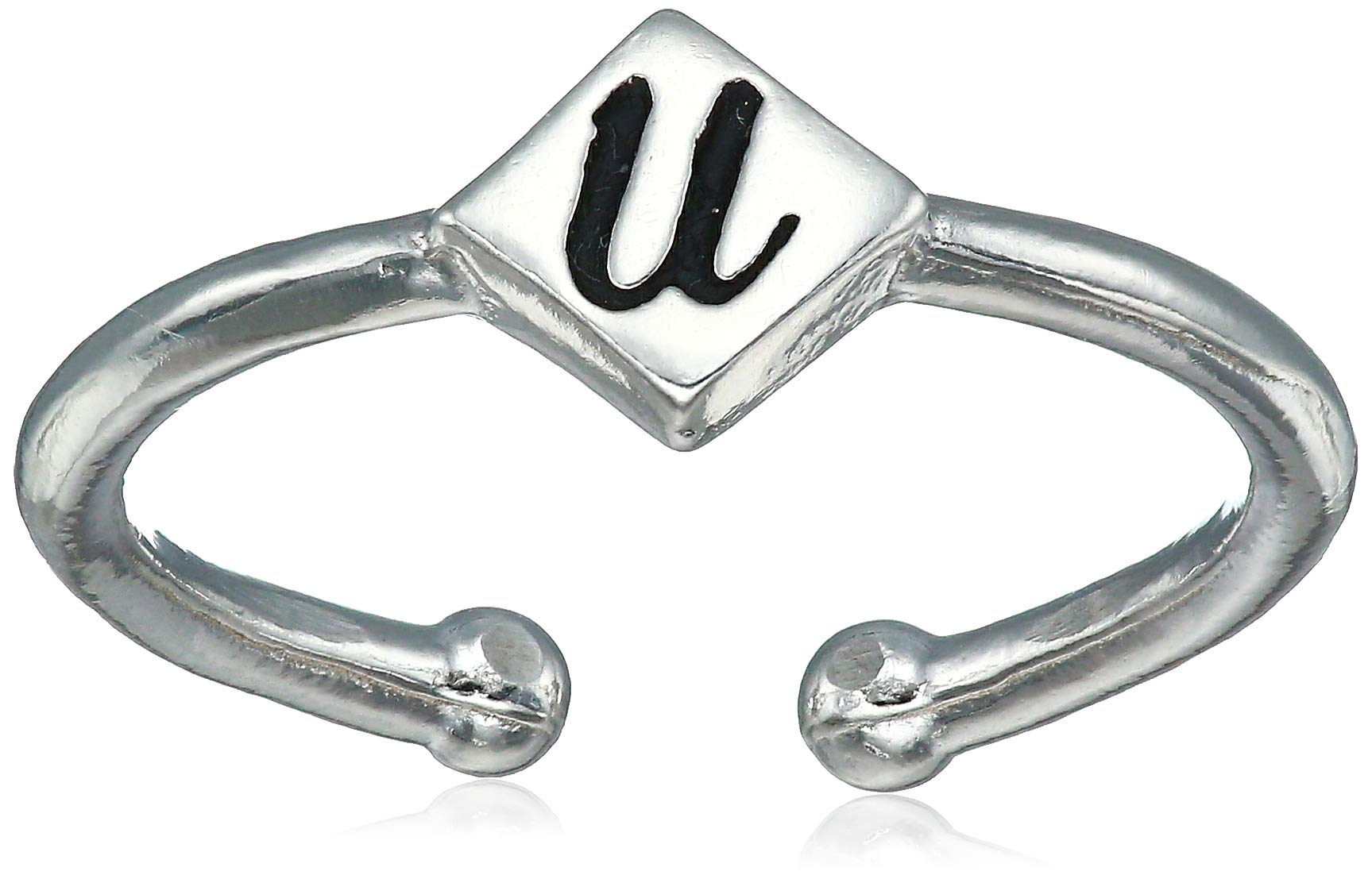 Alex and Ani Women's Initial U Adjustable Ring, Sterling Silver