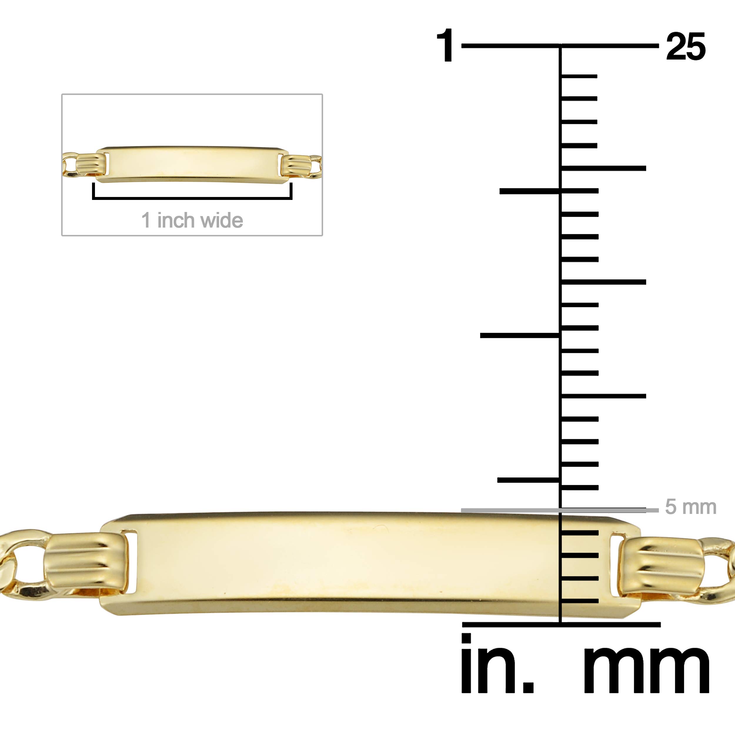 Kooljewelry 14k Yellow Gold High Polish Figaro Baby ID Bracelet (5.5 inches long)