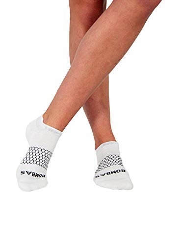 Bombas Women's Original's White Ankle Socks, Size Small