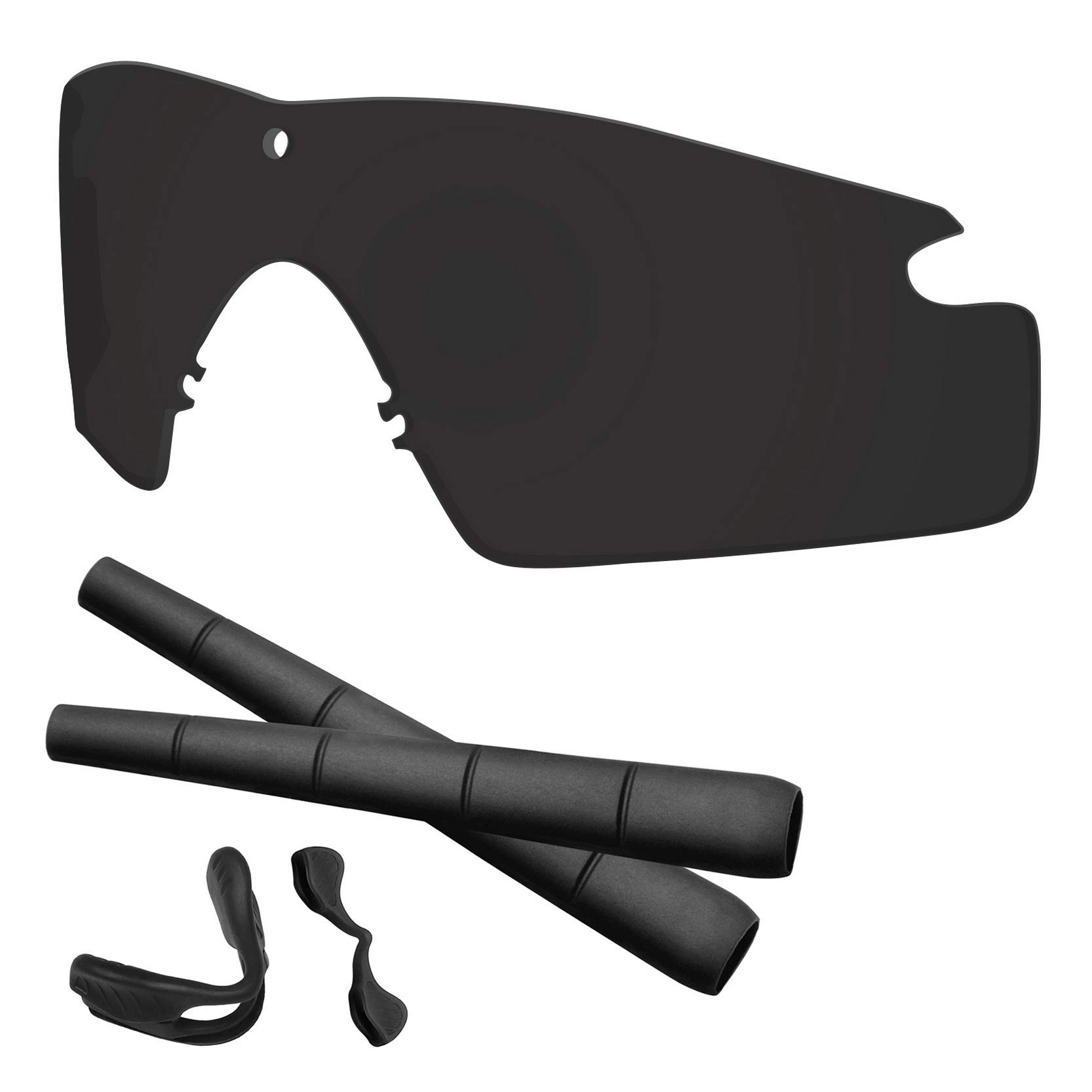 Predrox Dark Black Si Ballistic M Frame 2.0 Lenses & Rubber Kits Replacement for Oakley Sunglass Polarized