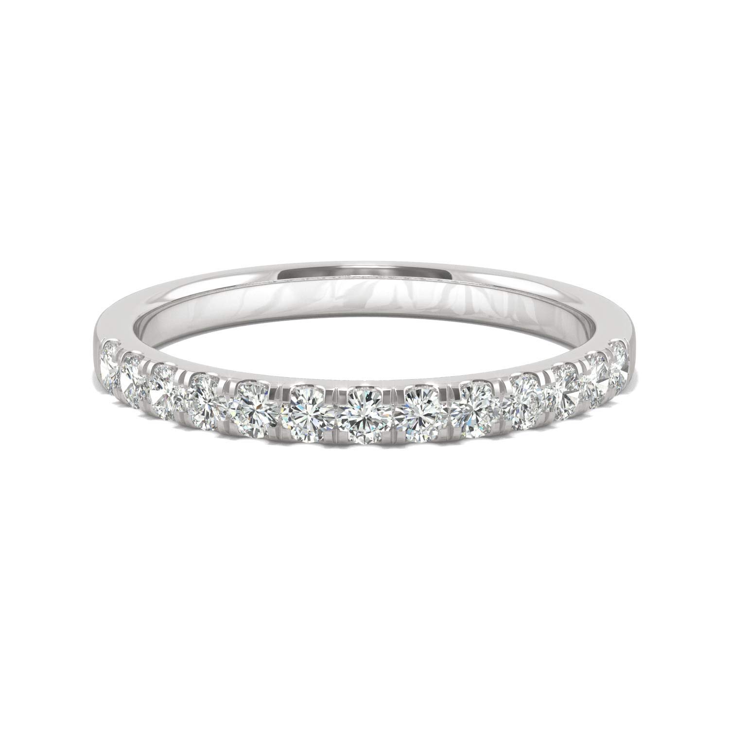 14K White Gold Forever One 1.8mm Round Moissanite Wedding Band-size 7 0.29cttw DEW by Charles & Colvard