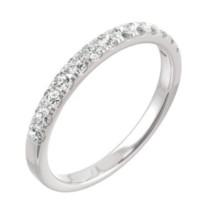 14K White Gold Forever One 1.8mm Round Moissanite Wedding Band-size 7 0.29cttw DEW by Charles & Colvard