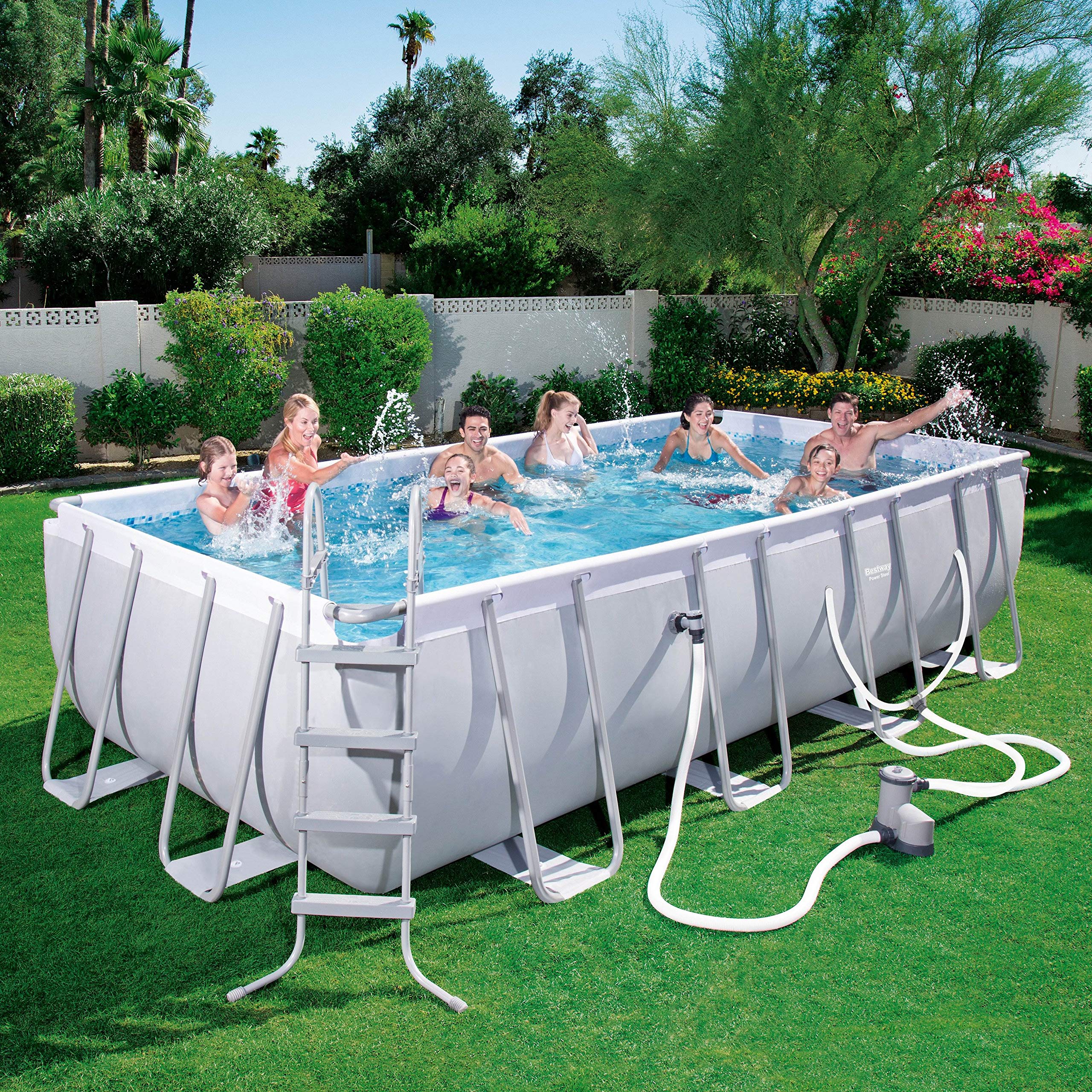 Bestway 18ft x 108in Above Ground Pool Set w/Ladder, Pump & Cartridges (2 Pack)