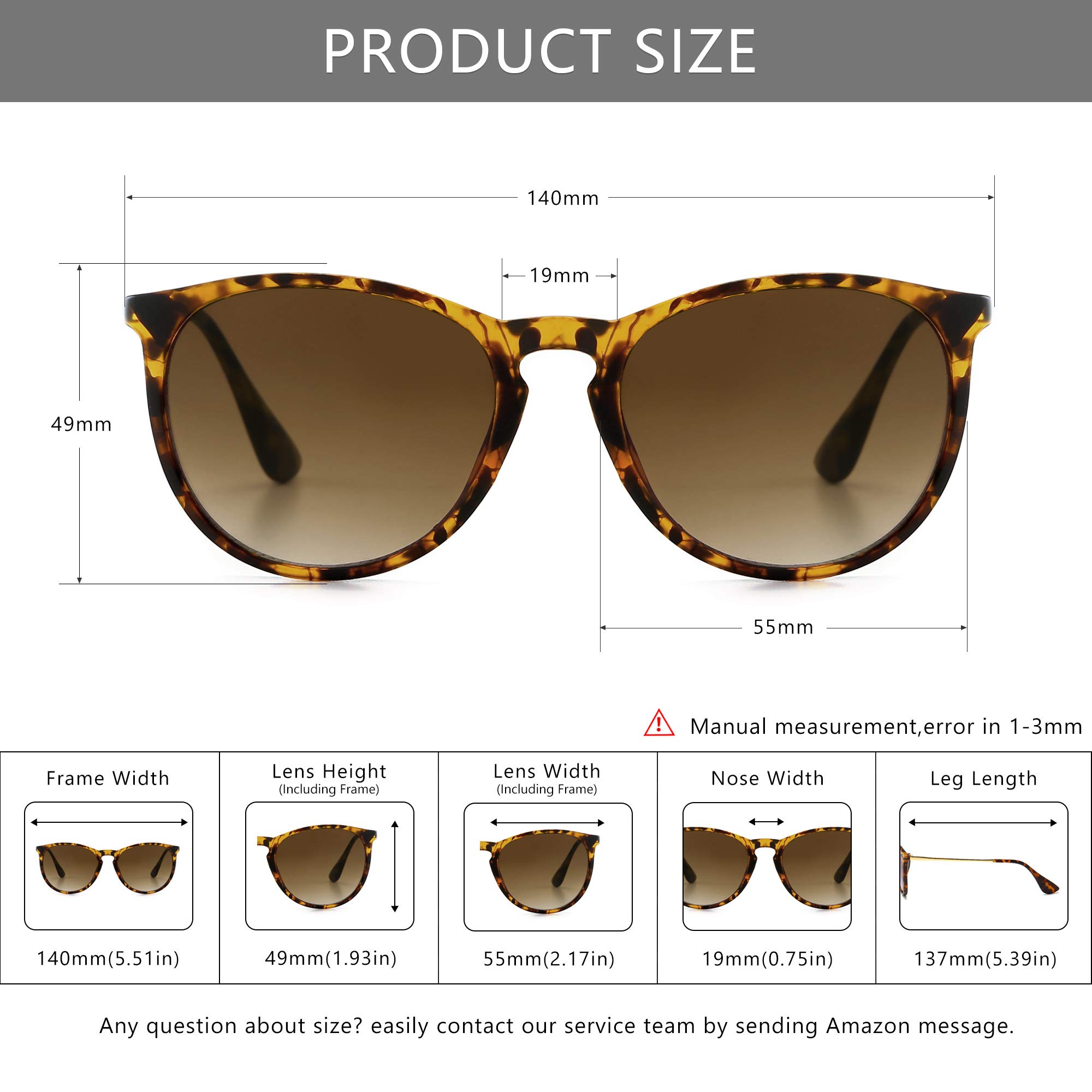 SUNGAIT Vintage Round Sunglasses for Women Men Classic Retro Designer Style (Amber Frame(Matte Finish)/Brown Gradient Lens) 1567HPKC