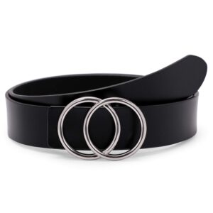 xzqtive women belts for jean dress pant fashion leather belt with circle buckle