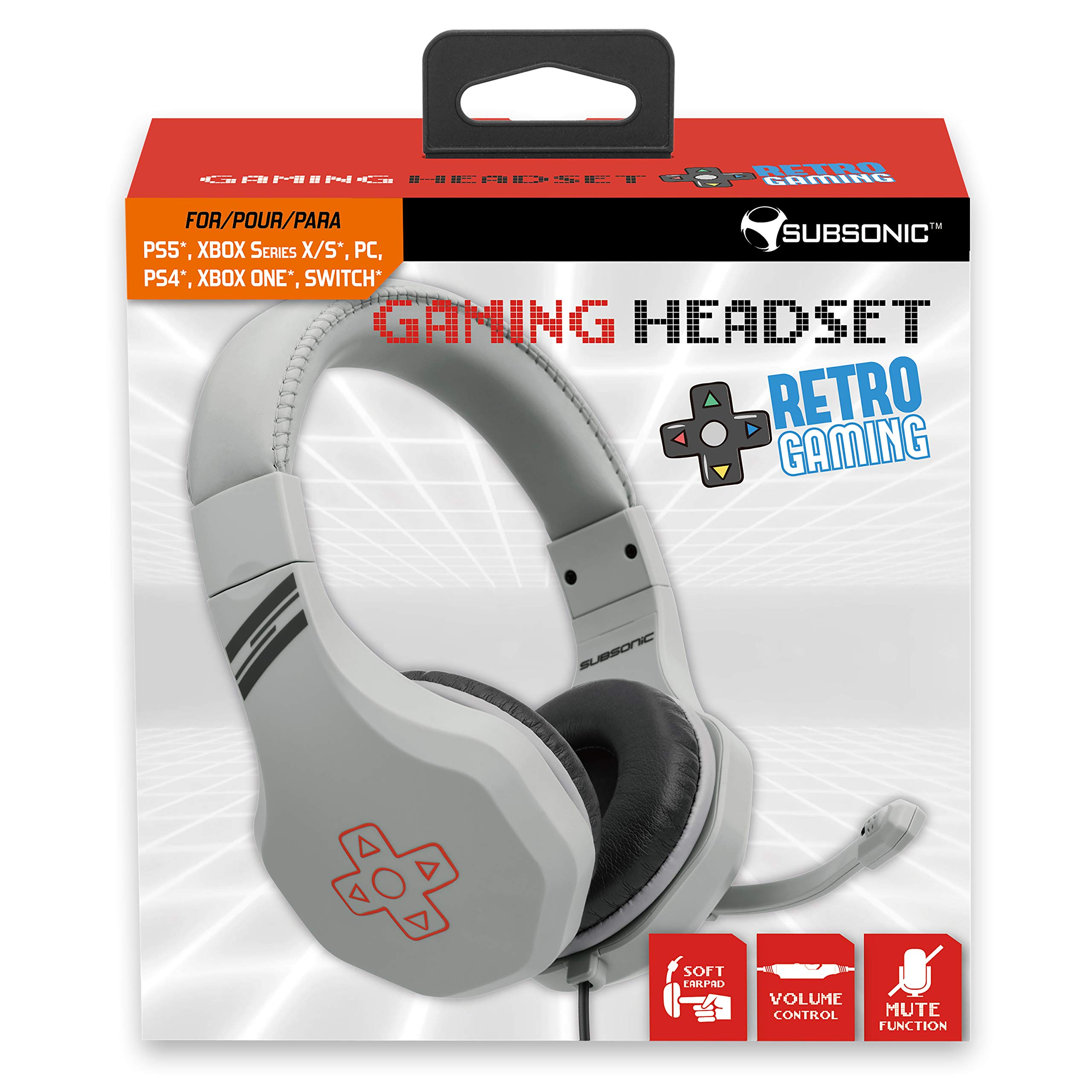 Subsonic Retro Gaming Headset - Gamer Headset for Nintendo Switch - PS4 - Xbox One - PC (PS4//xbox_one//)