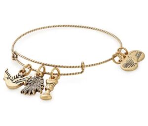 alex and ani game of thrones expandable bangle for women, house lannister charm, rafaelian gold finish, 2 to 3.5 in