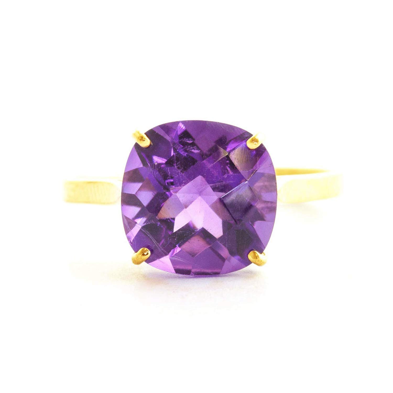 Galaxy Gold GG 14k Solid Yellow Gold Ring with 3.6 Carat Natural Checkerboard Cut Purple Amethyst (11)