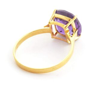 Galaxy Gold GG 14k Solid Yellow Gold Ring with 3.6 Carat Natural Checkerboard Cut Purple Amethyst (11)