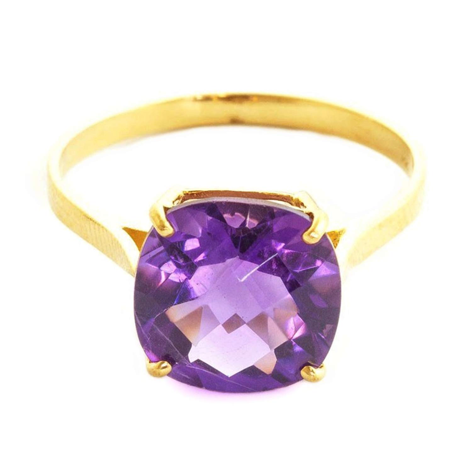 Galaxy Gold GG 14k Solid Yellow Gold Ring with 3.6 Carat Natural Checkerboard Cut Purple Amethyst (11)