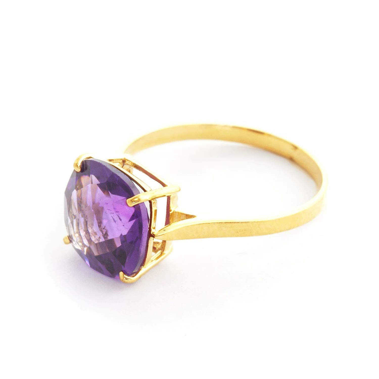 Galaxy Gold GG 14k Solid Yellow Gold Ring with 3.6 Carat Natural Checkerboard Cut Purple Amethyst (11)