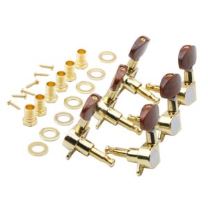 swhmc 3r 3l semi-closed golden guitar string tuners tuning keys pegs machine heads knobs locking tuners for acoustic, electric guitar