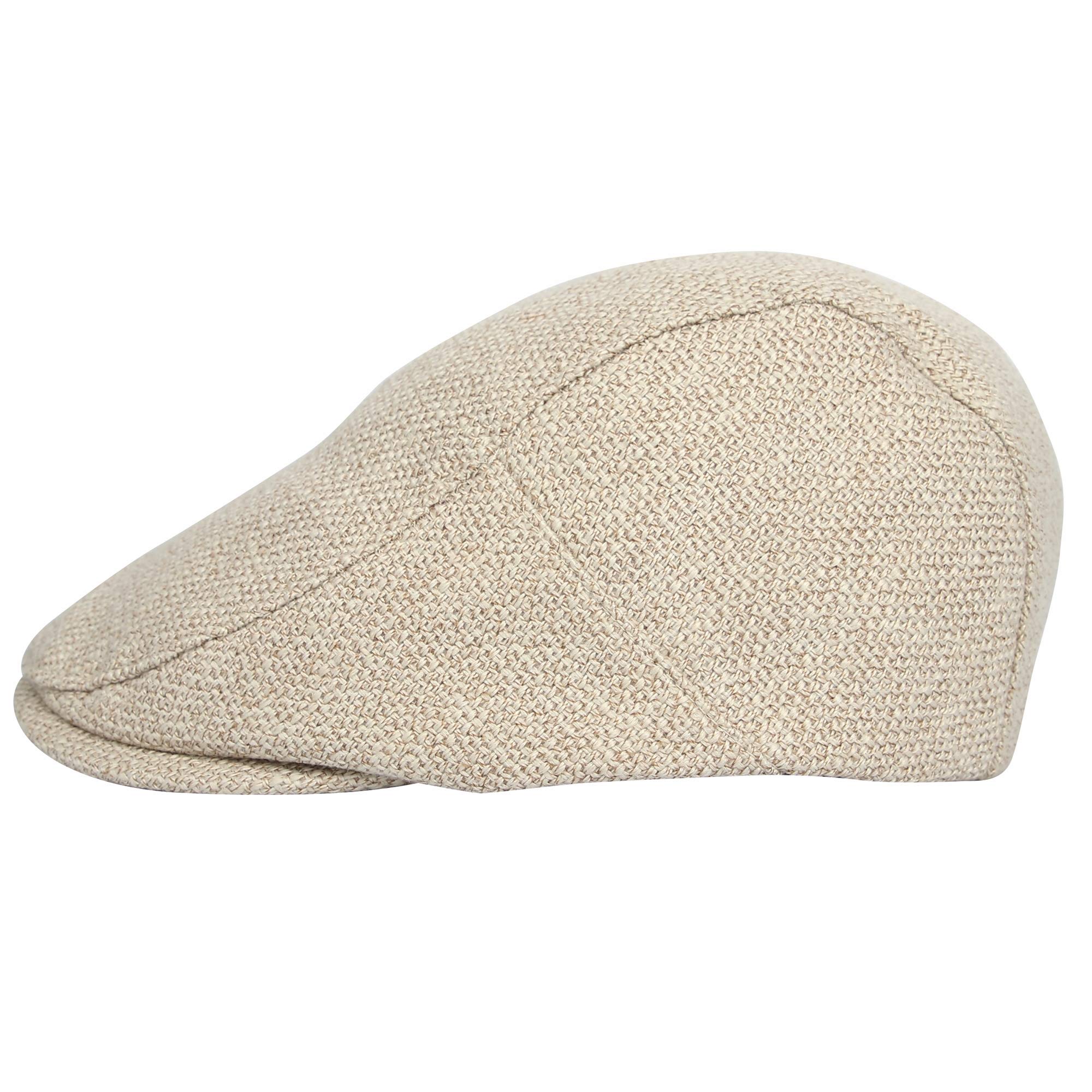 WITHMOONS Summer Cotton Flat Ivy Newsboy Hat Driving Cap for Men MZ30038 (Beige)