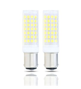 lamsky ba15d led light bulb 7.5w,b15 double contact bayonet base,120v daylight white 6000k,75w 80w jd type t3/t4 halogen bulb replacement bulb,not dimmable(2-pack)