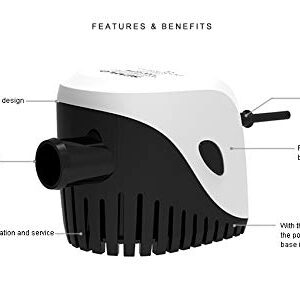 SEAFLO Submersible Automatic Bilge Pump with Float Switch (750GPH, 12V)