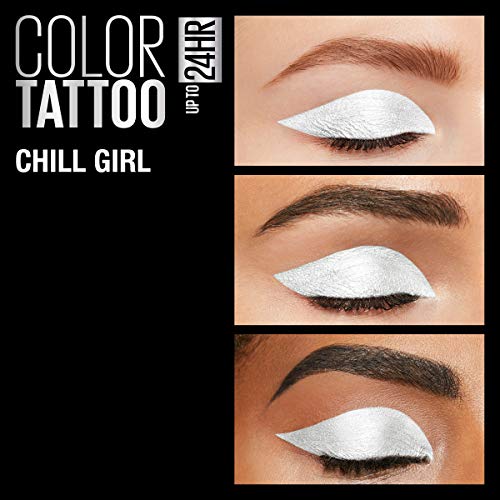 Maybelline New York Color Tattooup to 24HR Longwear Waterproof Fade Resistant Crease Resistant Blendable Cream Eyeshadow Pots Makeup, Chill Girl, 0.14 oz.