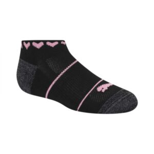 PUMA girls 8 Pack Low Cut + Hair Ties Running Socks, Black/Multi, 5-6.5 US