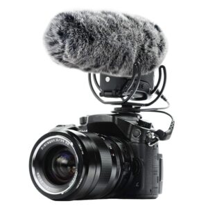 SUNMON Microphone Furry Windscreen, Dead Cat Wind Muff Mic Windshield Fur Foam Cover as Pop Filter Compatible with Rode VideoMic Pro+ Plus Camera Microphone