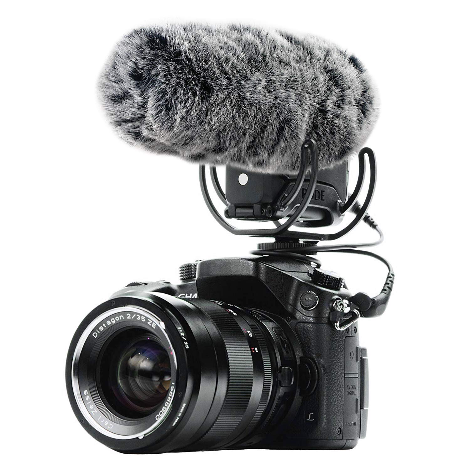 SUNMON Microphone Furry Windscreen, Dead Cat Wind Muff Mic Windshield Fur Foam Cover as Pop Filter Compatible with Rode VideoMic Pro+ Plus Camera Microphone