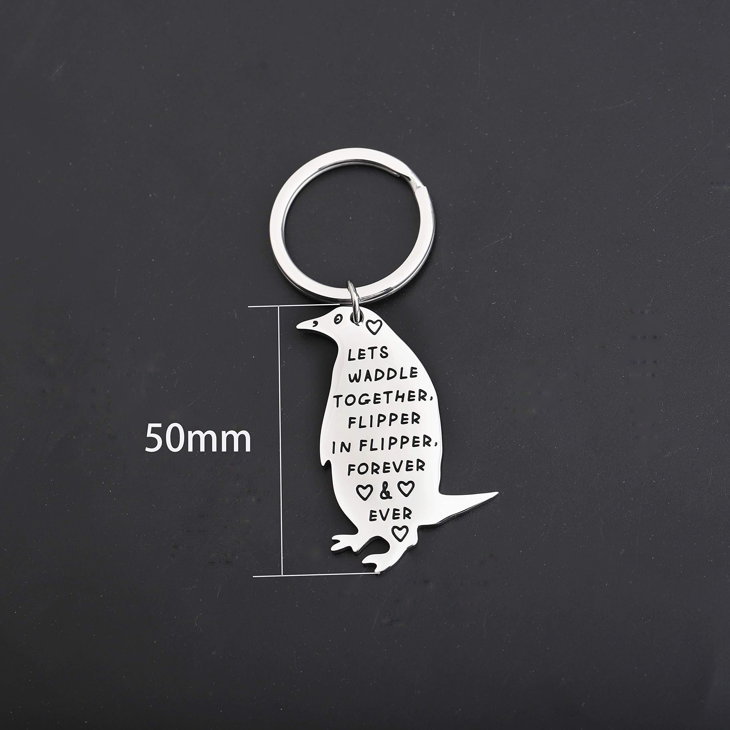 Lywjyb Birdgot Penguin Gift Penguin Couple Keychain Let’s Waddle Together Cute Penguin Shape Keychain Wedding Gift (Penguin Waddle)