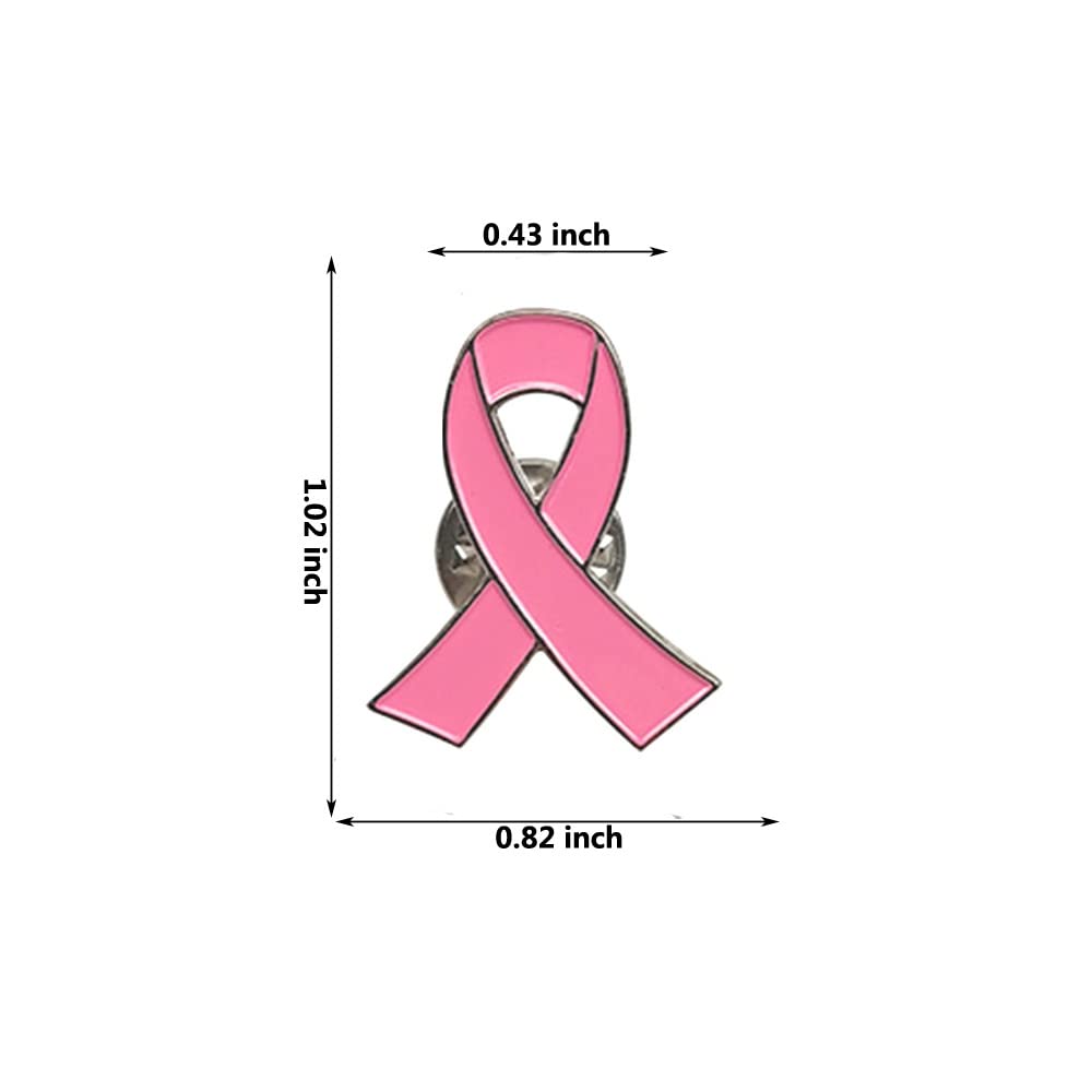 20PCS Official Breast Cancer Awareness Lapel Pins Hope Pink Ribbon Lapel Pins by CSPRING