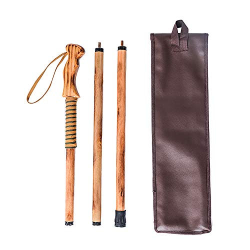 FOREST PILOT 3-pc Detachable Hardwood Walking Stick Pine Handle with Compass (Nature Color, 55 Inches, 1 Piece)