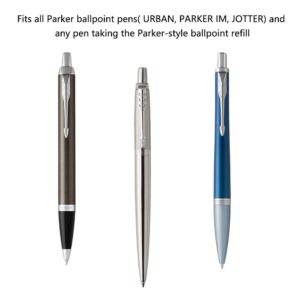 Unibene Parker Compatible Ballpoint Refills 12 Pack,1.0mm Medium Point-6 Black&6 Blue, Smooth Writing Replaceable German Ink Tactical Pen Refills for Parker Ballpoint/UZI Pen